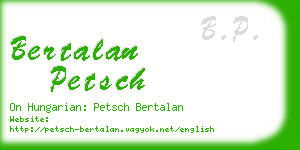 bertalan petsch business card